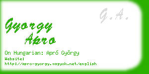 gyorgy apro business card